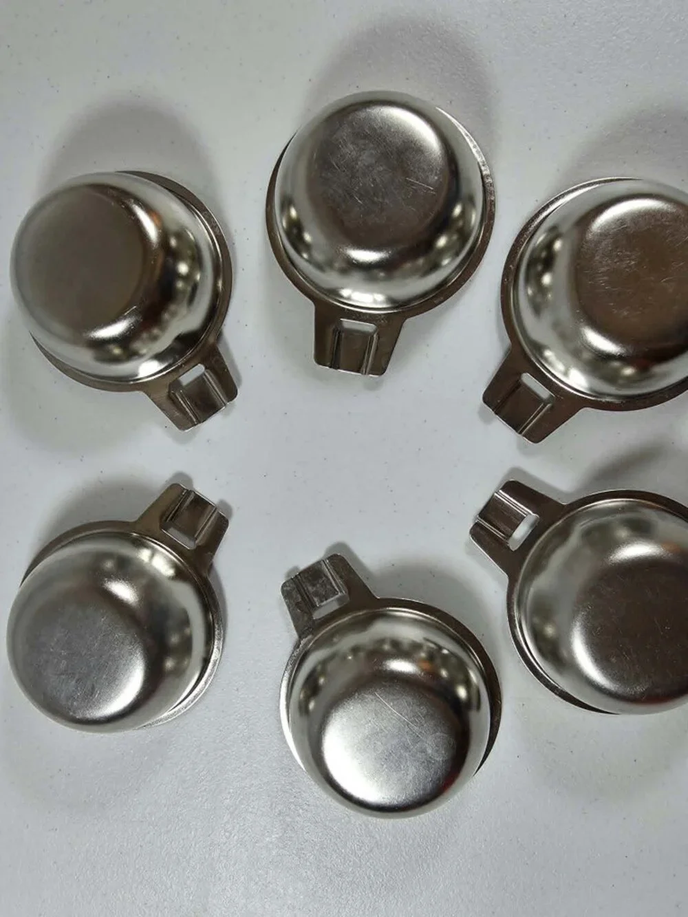 EGG POACHER REPLACEMENT CUPS STAINLESS STEEL LOT OF 6 VINTAGE